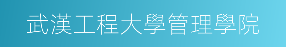 武漢工程大學管理學院的同義詞