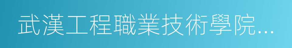 武漢工程職業技術學院厚溥軟件學院的同義詞