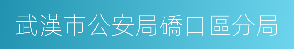 武漢市公安局礄口區分局的同義詞