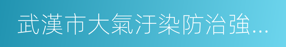 武漢市大氣汙染防治強化措施的同義詞