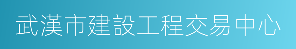 武漢市建設工程交易中心的同義詞