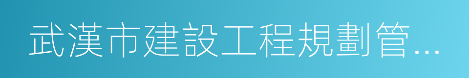 武漢市建設工程規劃管理技術規定的同義詞