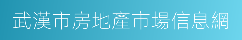 武漢市房地產市場信息網的同義詞