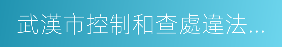 武漢市控制和查處違法建設辦法的同義詞