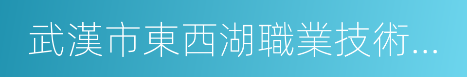 武漢市東西湖職業技術學校的同義詞