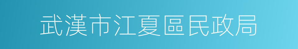 武漢市江夏區民政局的同義詞