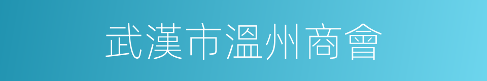 武漢市溫州商會的同義詞