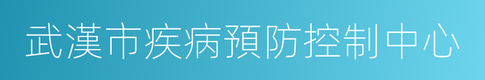 武漢市疾病預防控制中心的同義詞