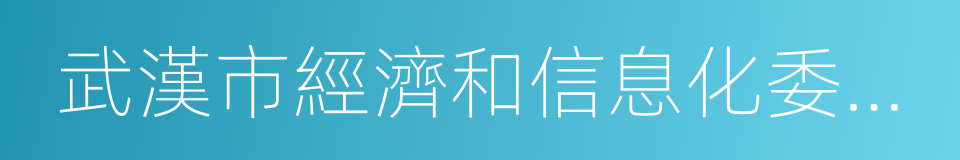 武漢市經濟和信息化委員會的同義詞