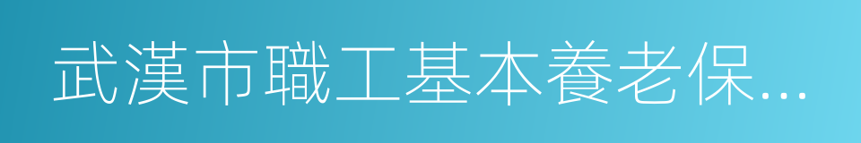 武漢市職工基本養老保險參保補繳暫行辦法的同義詞