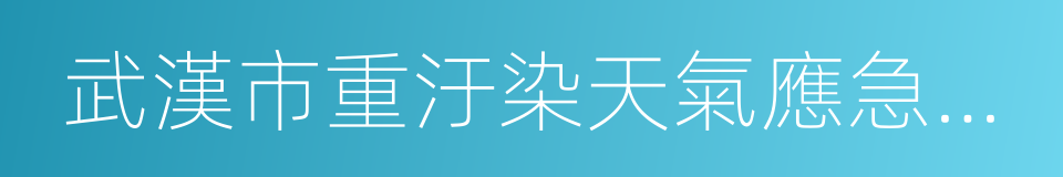 武漢市重汙染天氣應急預案的同義詞