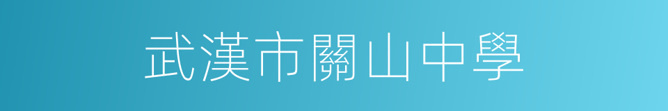 武漢市關山中學的同義詞