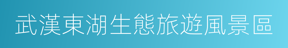 武漢東湖生態旅遊風景區的同義詞