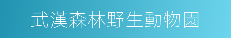 武漢森林野生動物園的同義詞