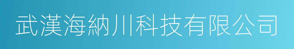 武漢海納川科技有限公司的同義詞