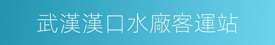 武漢漢口水廠客運站的同義詞