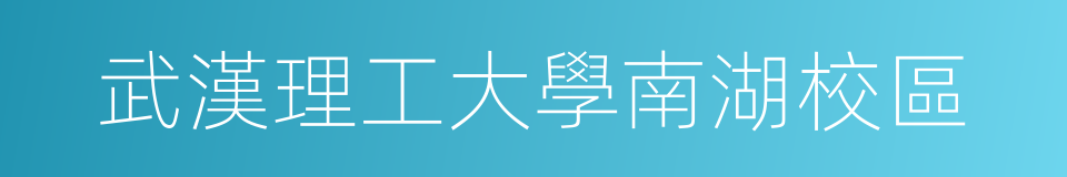 武漢理工大學南湖校區的同義詞