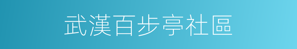 武漢百步亭社區的同義詞