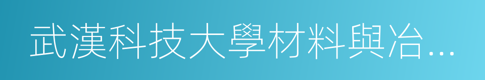 武漢科技大學材料與冶金學院的同義詞