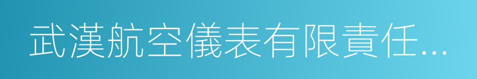 武漢航空儀表有限責任公司的同義詞