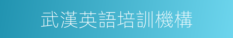 武漢英語培訓機構的同義詞