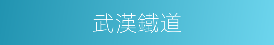 武漢鐵道的同義詞