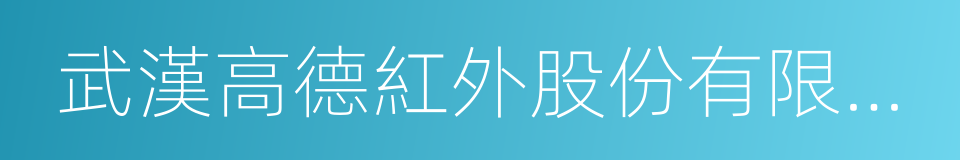 武漢高德紅外股份有限公司的同義詞