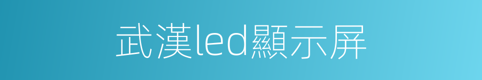 武漢led顯示屏的同義詞