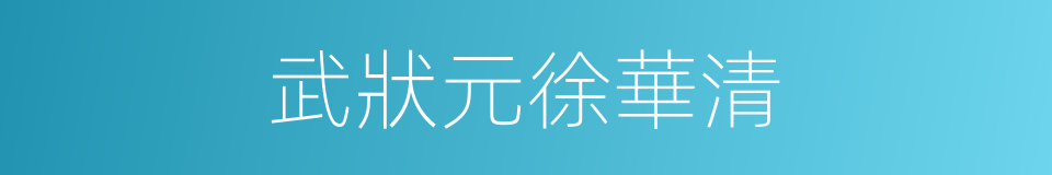 武狀元徐華清的同義詞