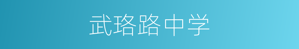 武珞路中学的同义词