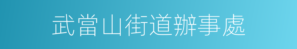 武當山街道辦事處的同義詞