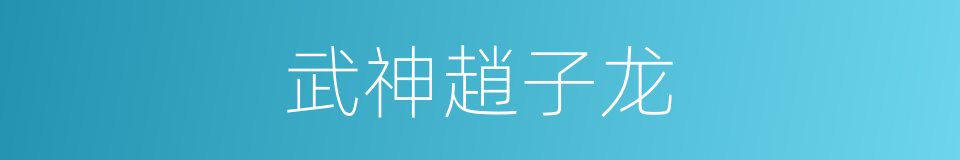 武神趙子龙的同義詞
