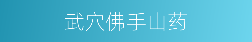 武穴佛手山药的同义词
