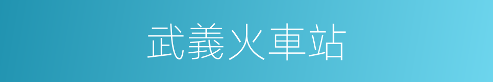 武義火車站的同義詞