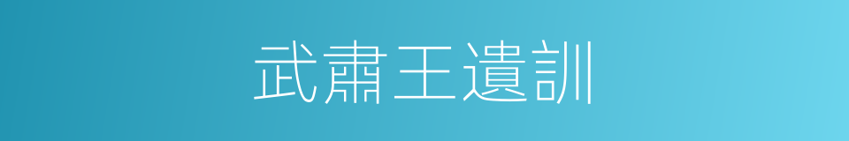 武肅王遺訓的同義詞
