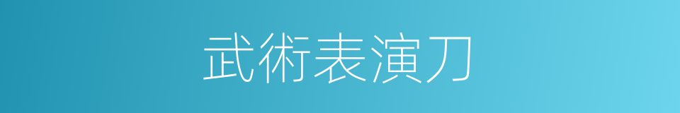 武術表演刀的同義詞