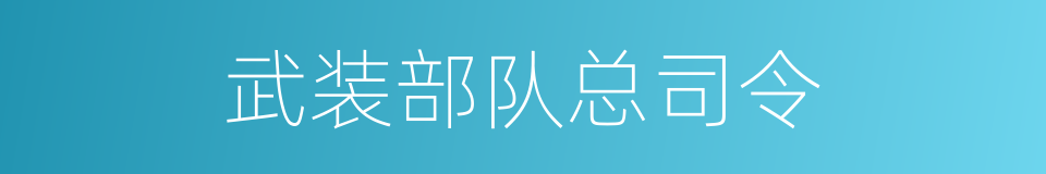 武装部队总司令的同义词