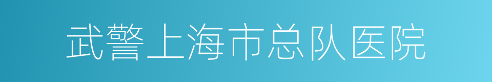 武警上海市总队医院的同义词