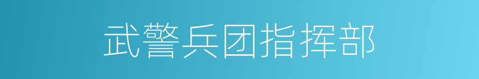 武警兵团指挥部的同义词