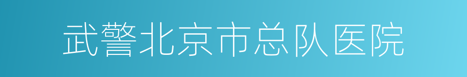 武警北京市总队医院的同义词