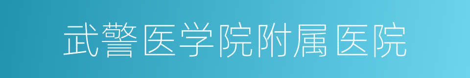 武警医学院附属医院的同义词