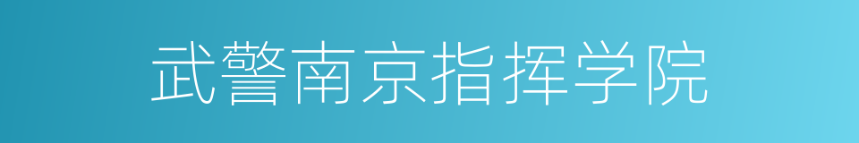 武警南京指挥学院的同义词