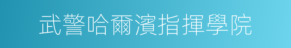 武警哈爾濱指揮學院的同義詞