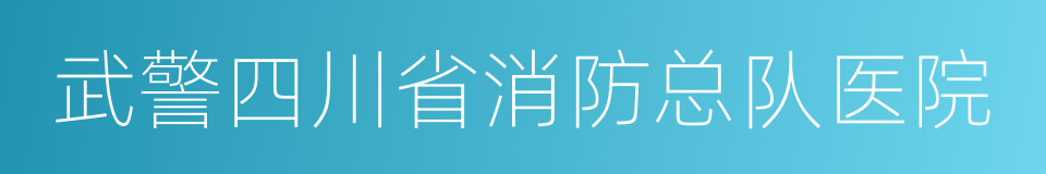 武警四川省消防总队医院的同义词