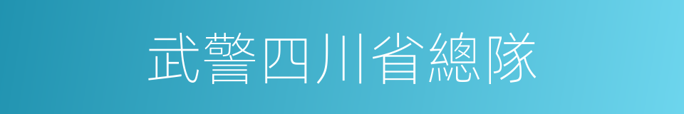 武警四川省總隊的同義詞