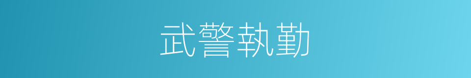 武警執勤的同義詞