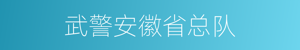 武警安徽省总队的同义词