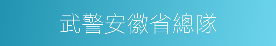 武警安徽省總隊的同義詞