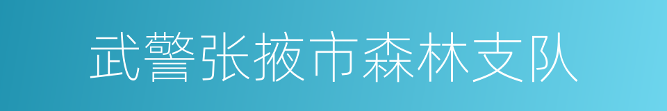 武警张掖市森林支队的同义词