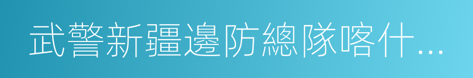 武警新疆邊防總隊喀什邊防支隊的同義詞